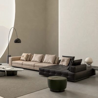 Ghế sofa bọc da sang trọng cho phòng khách