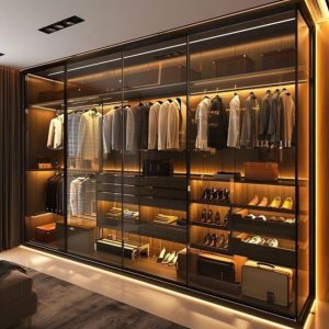 Tủ quần áo âm tường cửa kính